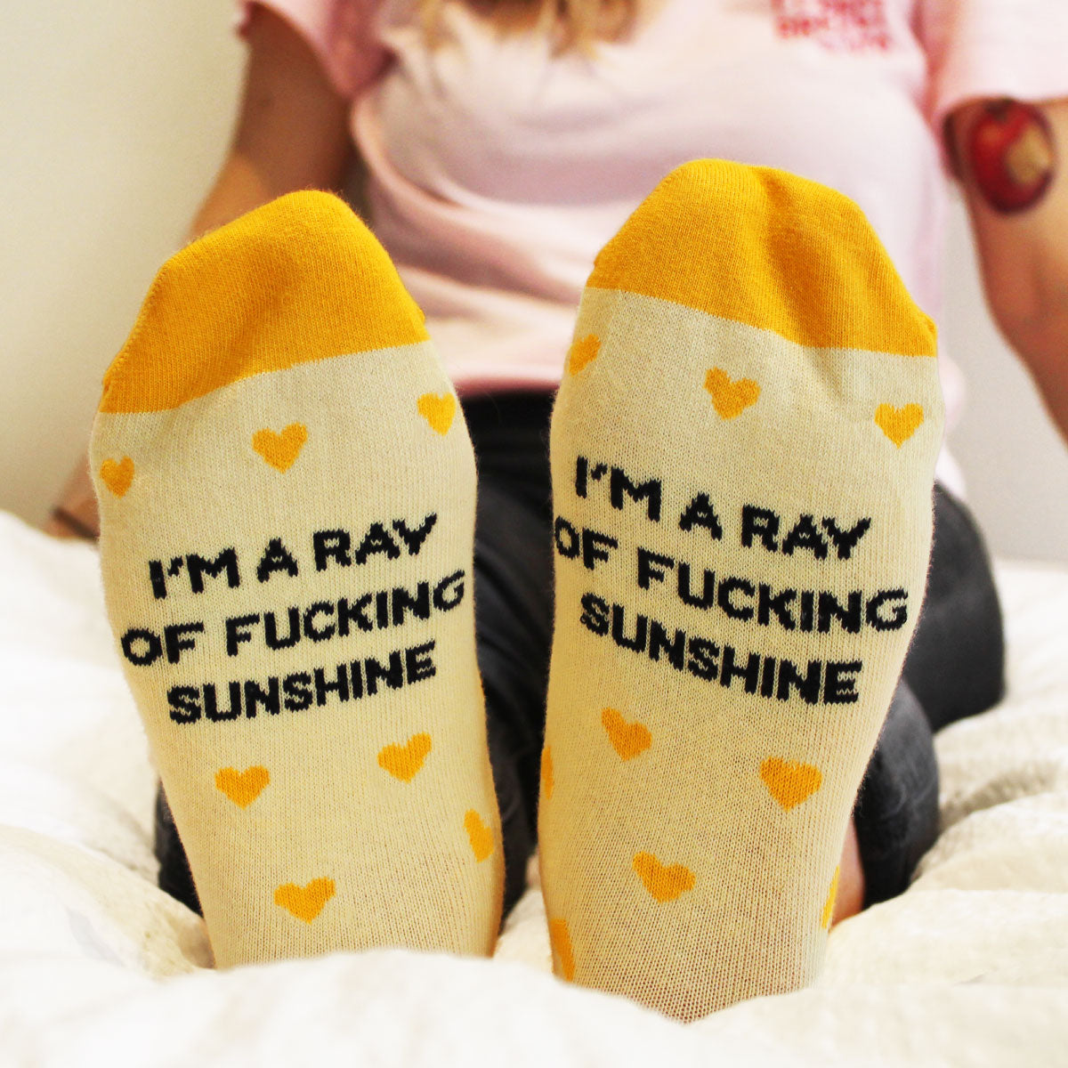 I'm A Ray Of F*cking Sunshine Socks-Feminist Apparel, Feminist Clothing, Feminist Socks-The Spark Company