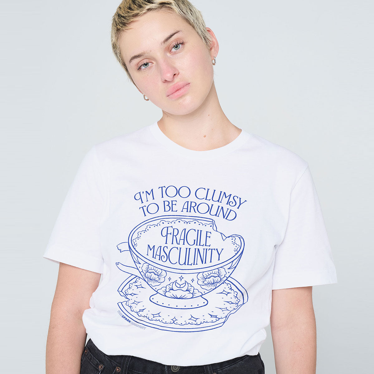 I'm Too Clumsy To Be Around Fragile Masculinity T-Shirt-Feminist Apparel, Feminist Clothing, Feminist T Shirt, BC3001-The Spark Company