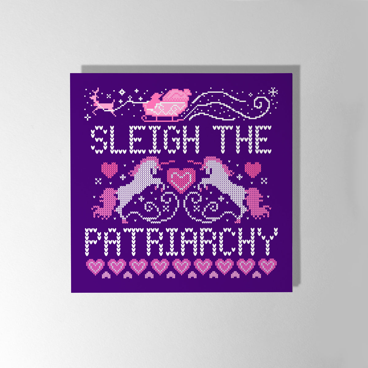 Knitted Feminist Christmas Cards (5 Pack)-Feminist Apparel, Feminist Gift, Feminist Christmas Cards-The Spark Company