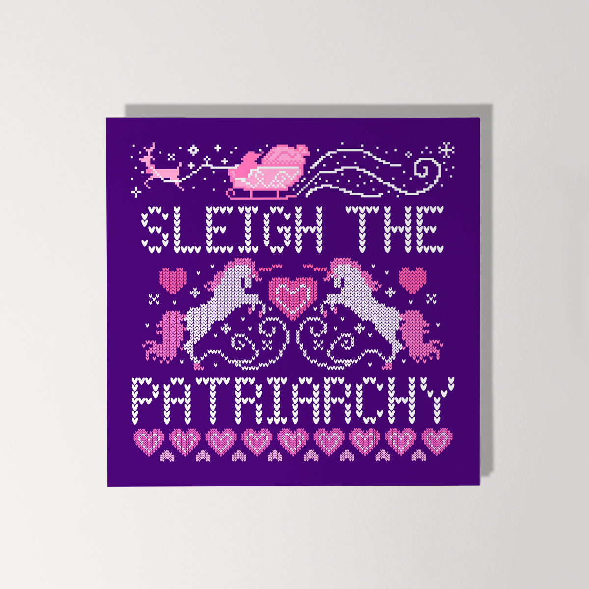 Knitted Feminist Christmas Cards (5 Pack)-Feminist Apparel, Feminist Gift, Feminist Christmas Cards-The Spark Company