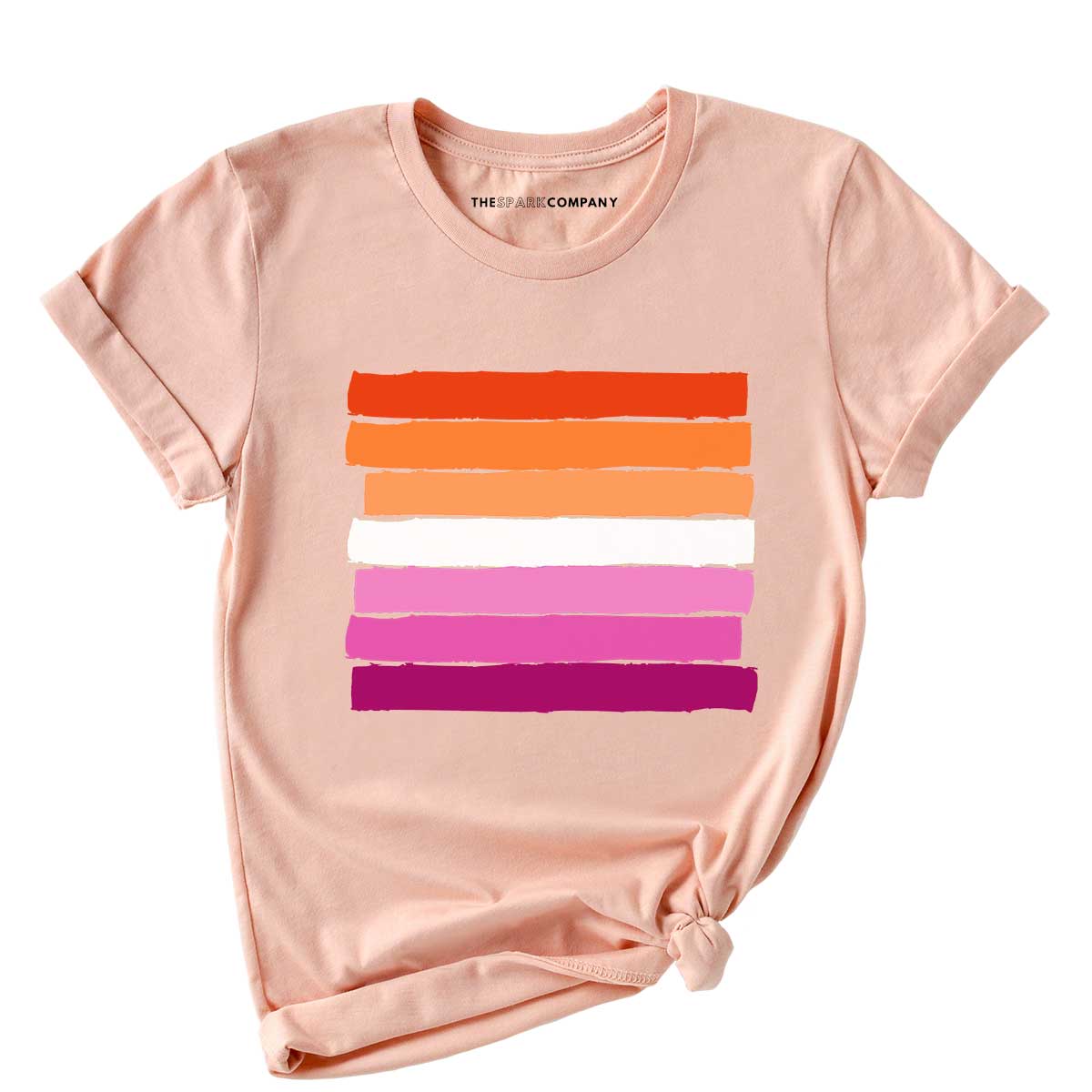 Lesbian Flag Pride T-Shirt-LGBT Apparel, LGBT Clothing, LGBT T Shirt, BC3001-The Spark Company