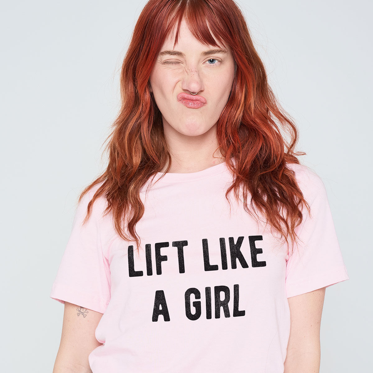 Lift Like A Girl T-Shirt-Feminist Apparel, Feminist Clothing, Feminist T Shirt, BC3001-The Spark Company