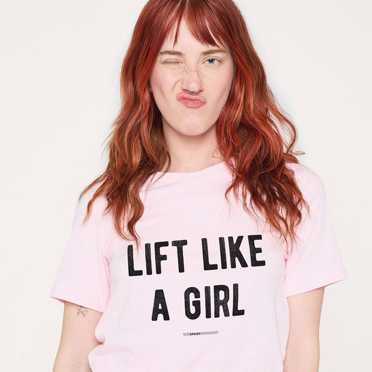 Lift Like A Girl T-Shirt-Feminist Apparel, Feminist Clothing, Feminist T Shirt, BC3001-The Spark Company