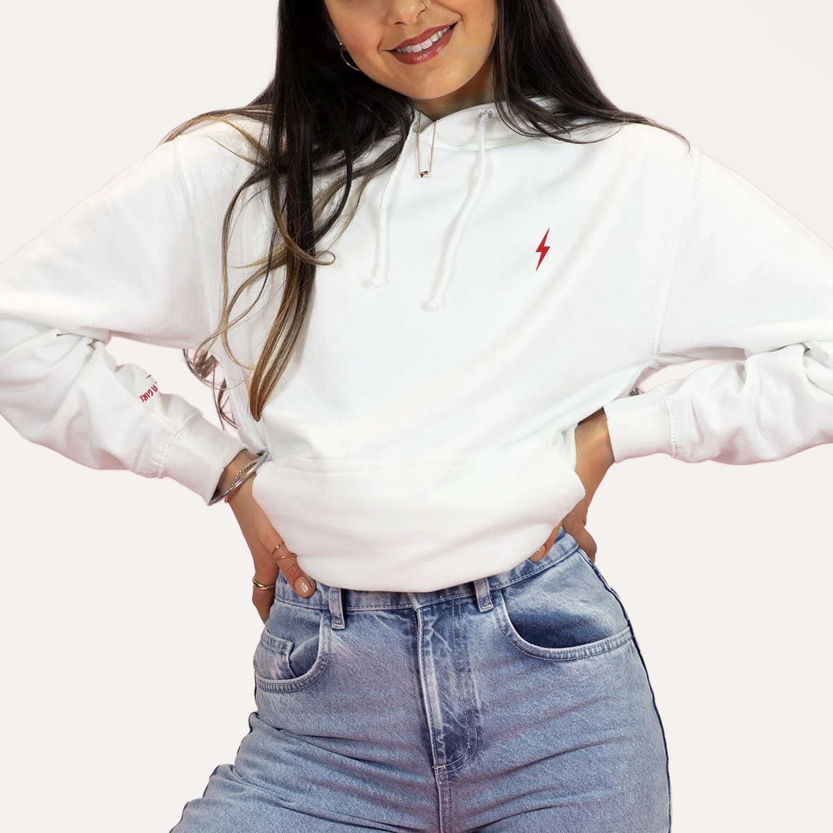 Lightning Embroidery Detail Hoodie-Feminist Apparel, Feminist Clothing, Feminist Hoodie, JH001-The Spark Company