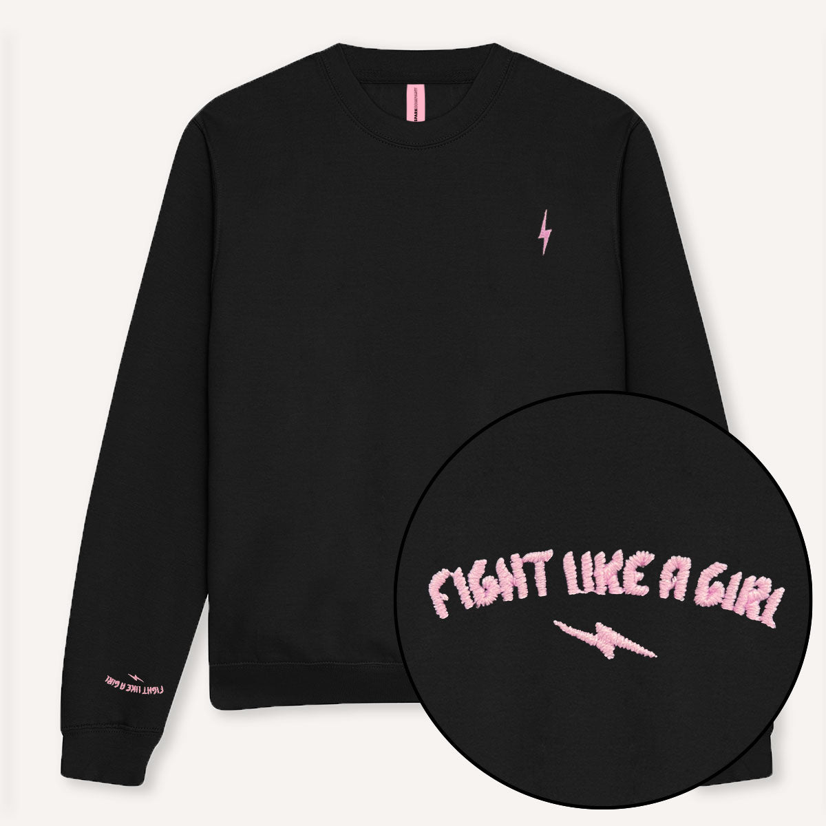 Lightning Embroidery Detail Sweatshirt-Feminist Apparel, Feminist Clothing, Feminist Sweatshirt, JH037-The Spark Company
