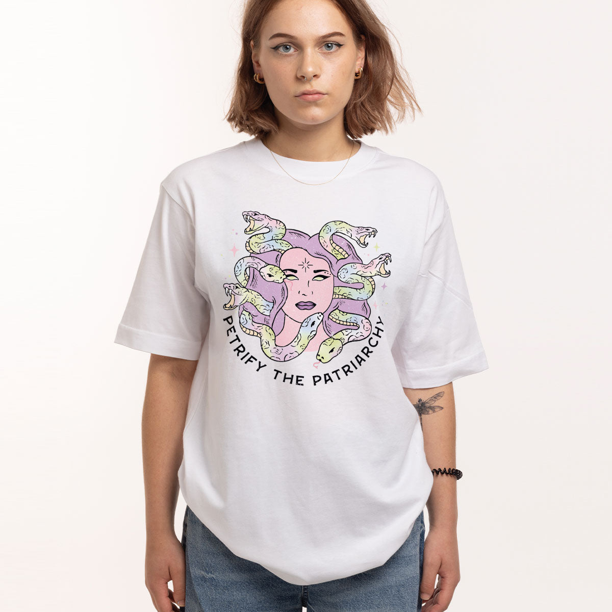 Limited Colour: Petrify The Patriarchy T-Shirt-Feminist Apparel, Feminist Clothing, Feminist T Shirt, BC3001-The Spark Company