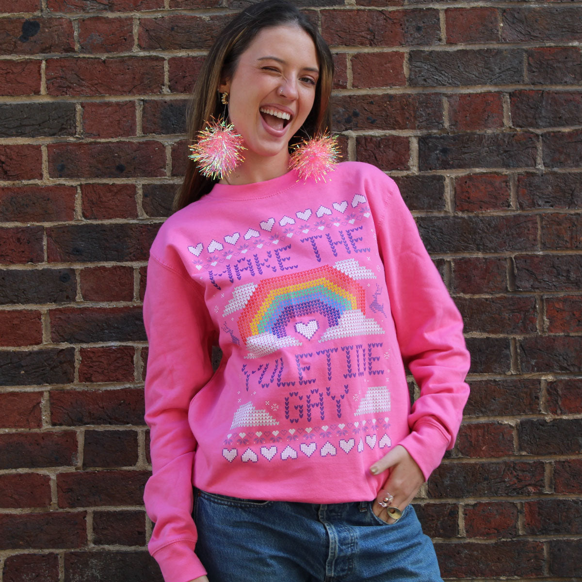 Make The Yuletide Gay Ugly Christmas Jumper-Feminist Apparel, Feminist Clothing, Feminist Sweatshirt, JH030-The Spark Company