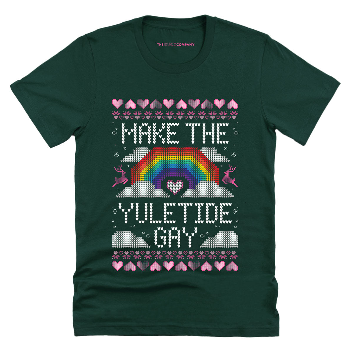Make The Yuletide Gay Ugly Christmas T-Shirt-Feminist Apparel, Feminist Clothing, Feminist T Shirt, BC3001-The Spark Company