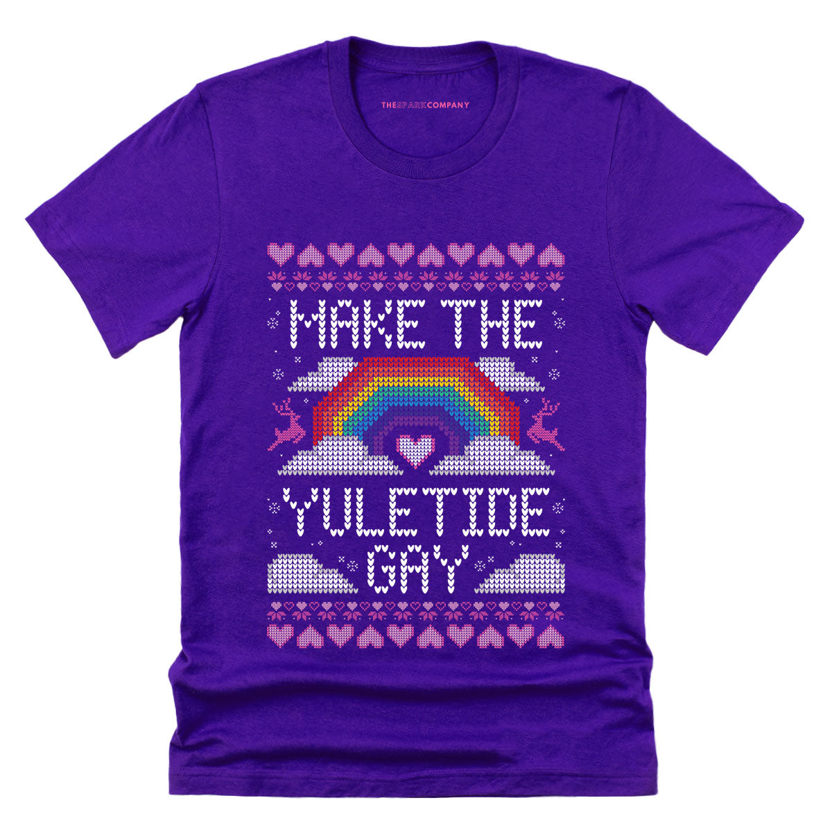 Make The Yuletide Gay Ugly Christmas T-Shirt-Feminist Apparel, Feminist Clothing, Feminist T Shirt, BC3001-The Spark Company