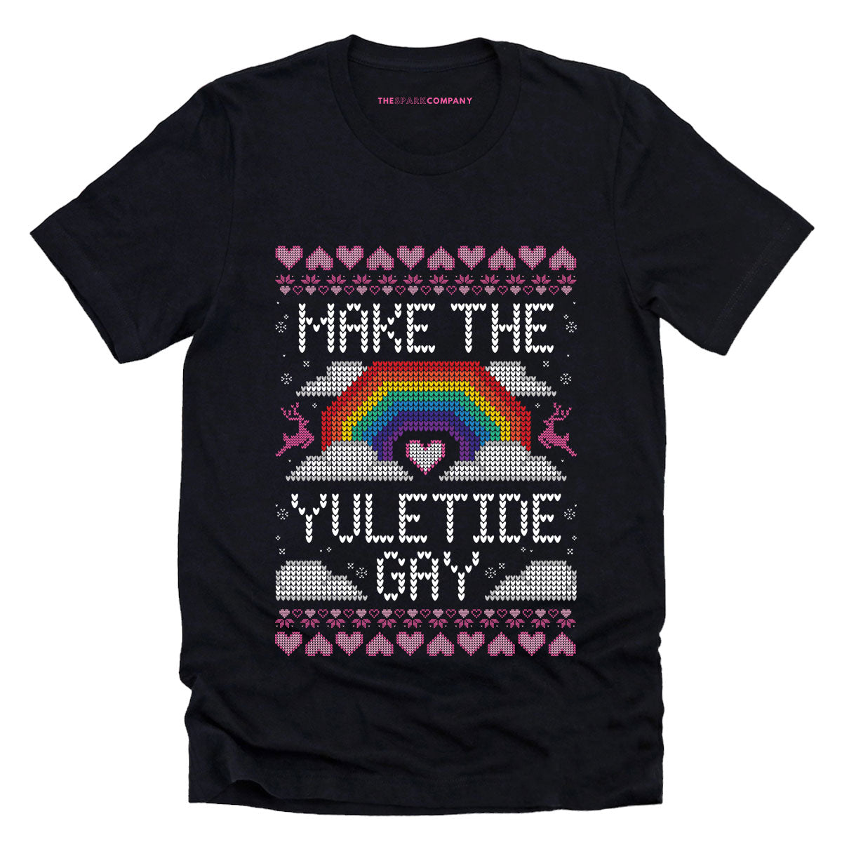 Make The Yuletide Gay Ugly Christmas T-Shirt-Feminist Apparel, Feminist Clothing, Feminist T Shirt, BC3001-The Spark Company