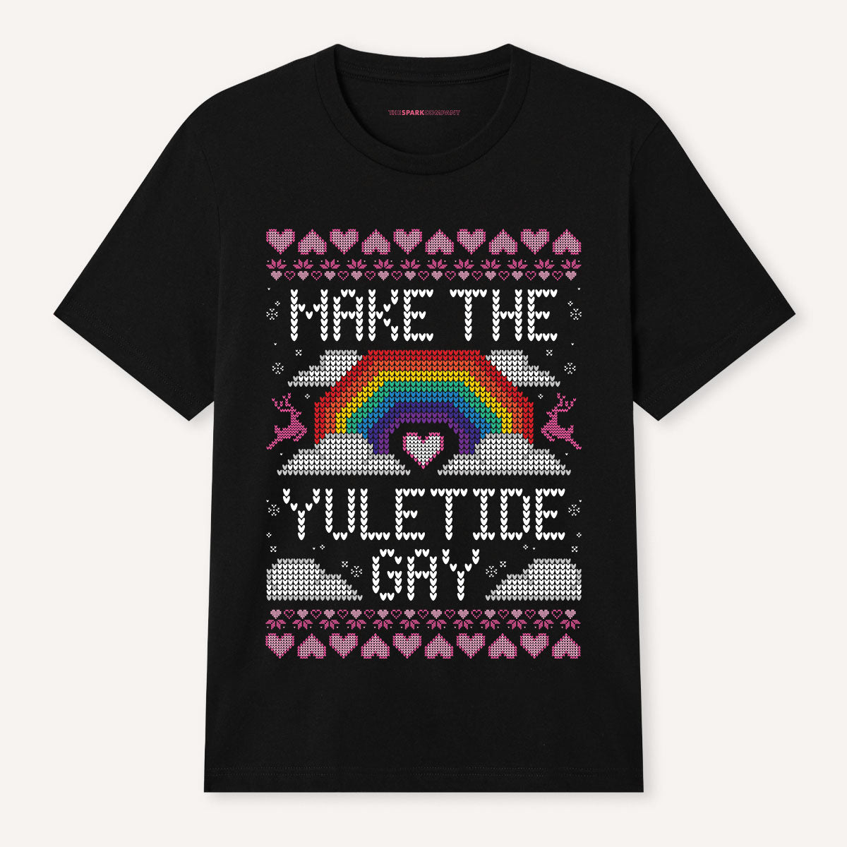 Make The Yuletide Gay Ugly Christmas T-Shirt-Feminist Apparel, Feminist Clothing, Feminist T Shirt, BC3001-The Spark Company