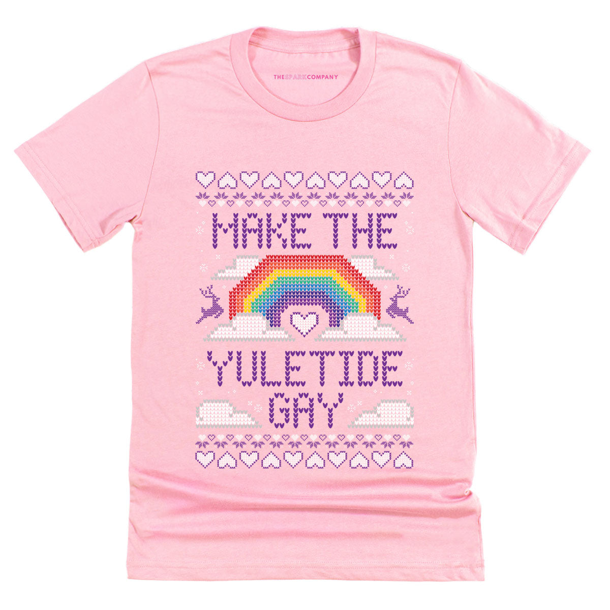 Make The Yuletide Gay Ugly Christmas T-Shirt-Feminist Apparel, Feminist Clothing, Feminist T Shirt, BC3001-The Spark Company