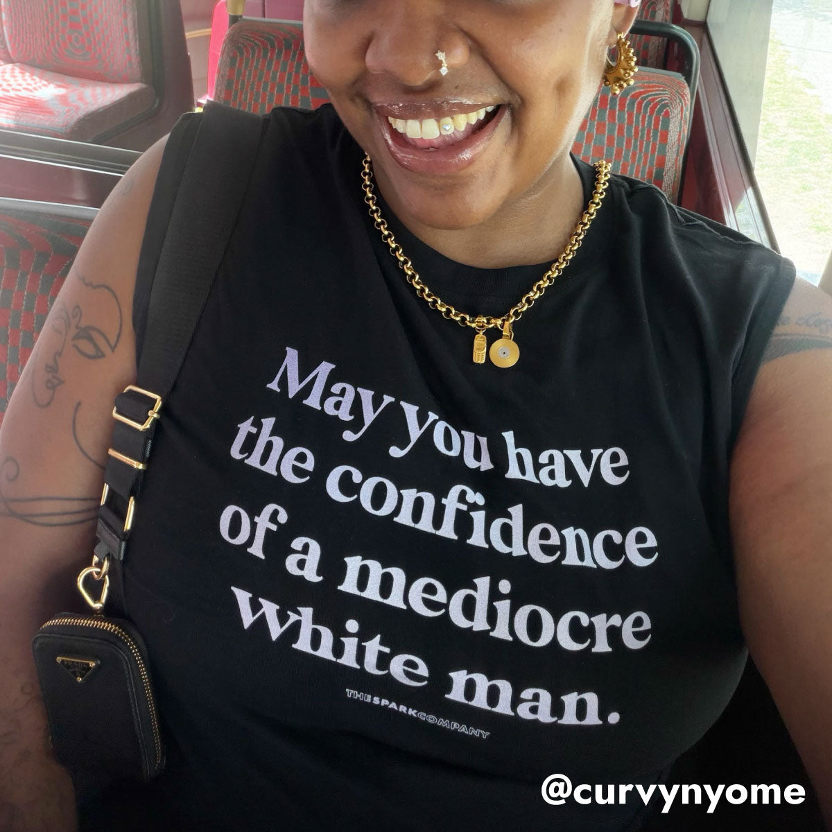 May You Have The Confidence Of A Mediocre White Man Sleeveless T-Shirt-Feminist Apparel, Feminist Clothing, Feminist Sleeveless T Shirt, EP01S-The Spark Company