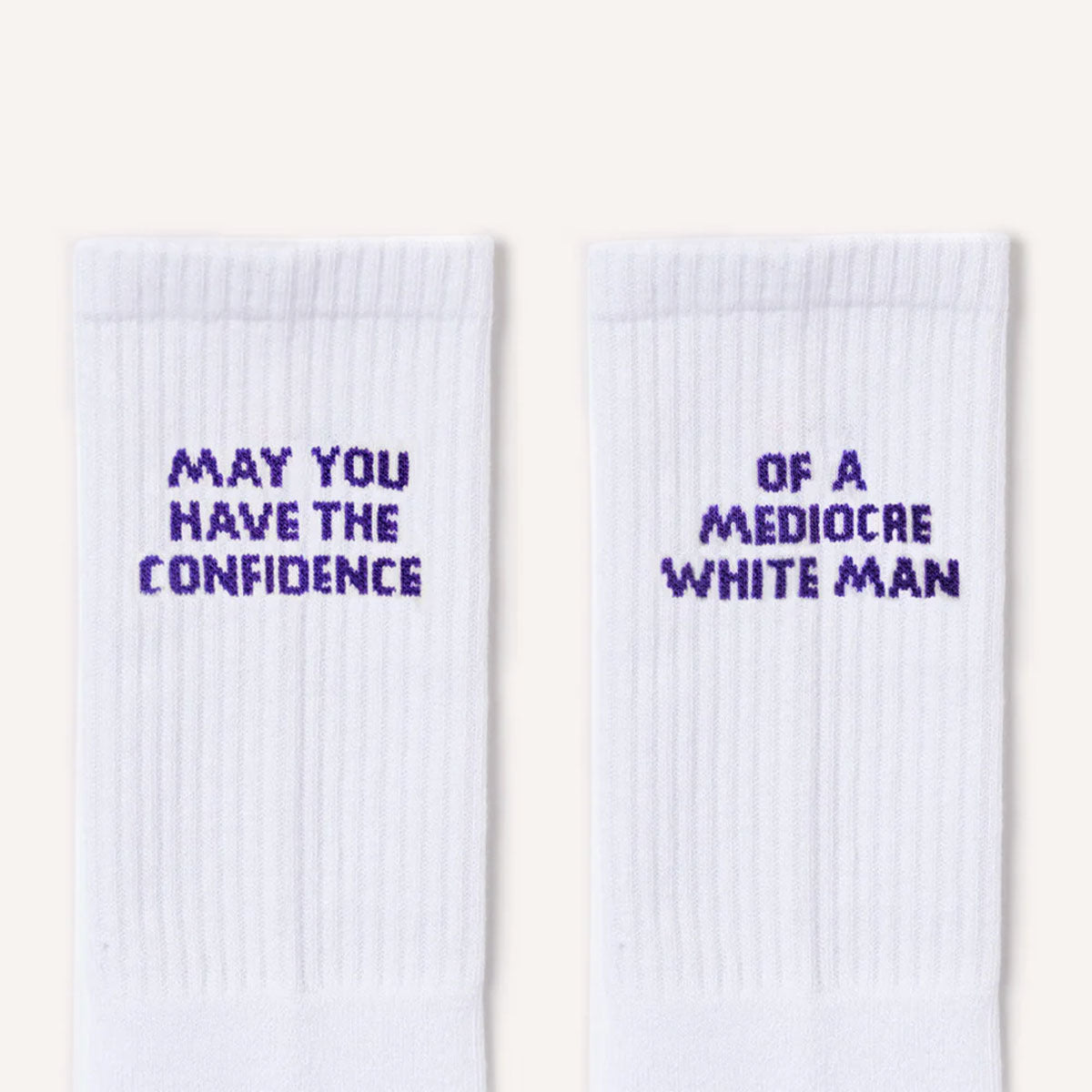 May You Have The Confidence Of A Mediocre White Man Socks-Feminist Apparel, Feminist Clothing, Feminist Socks-The Spark Company