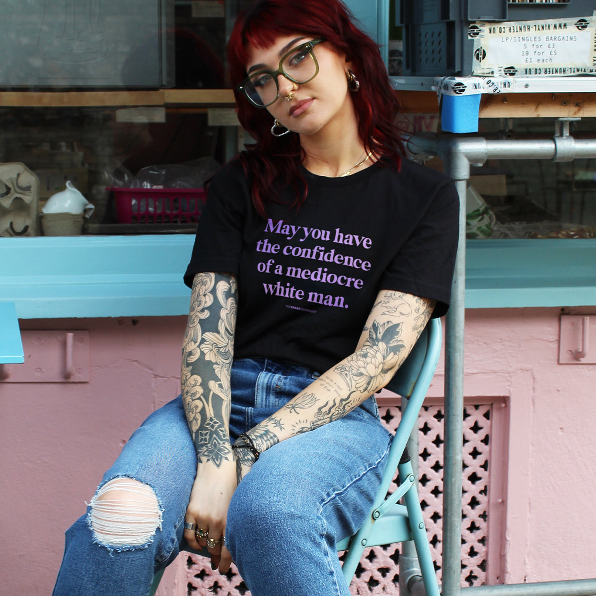 May You Have The Confidence Of A Mediocre White Man T-Shirt-Feminist Apparel, Feminist Clothing, Feminist T Shirt, BC3001-The Spark Company