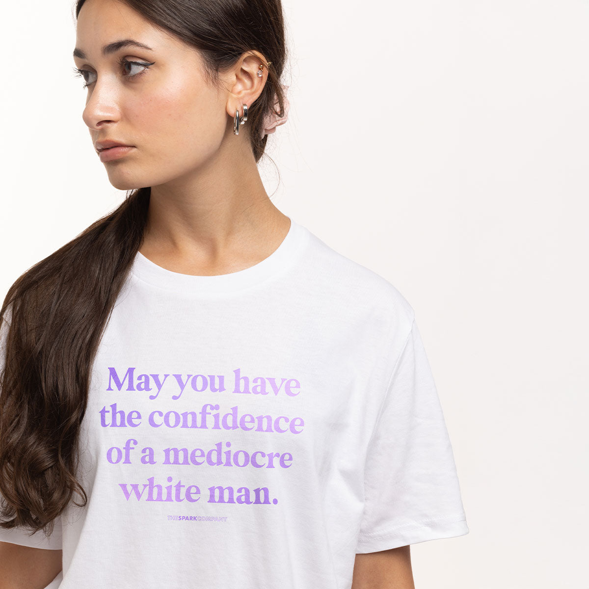 May You Have The Confidence Of A Mediocre White Man T-Shirt-Feminist Apparel, Feminist Clothing, Feminist T Shirt, BC3001-The Spark Company