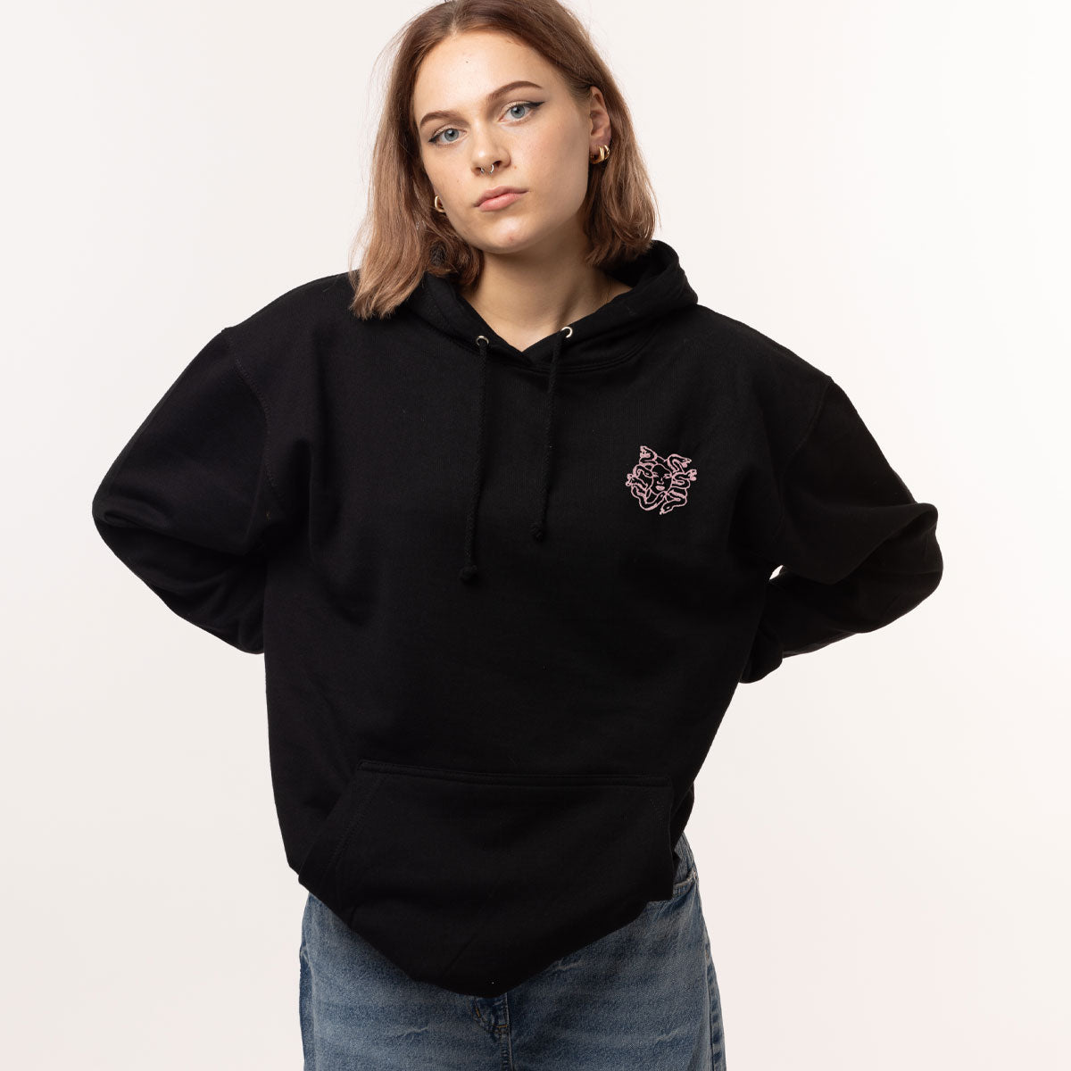 Medusa Embroidered Hoodie-Feminist Apparel, Feminist Clothing, Feminist Hoodie, JH001-The Spark Company