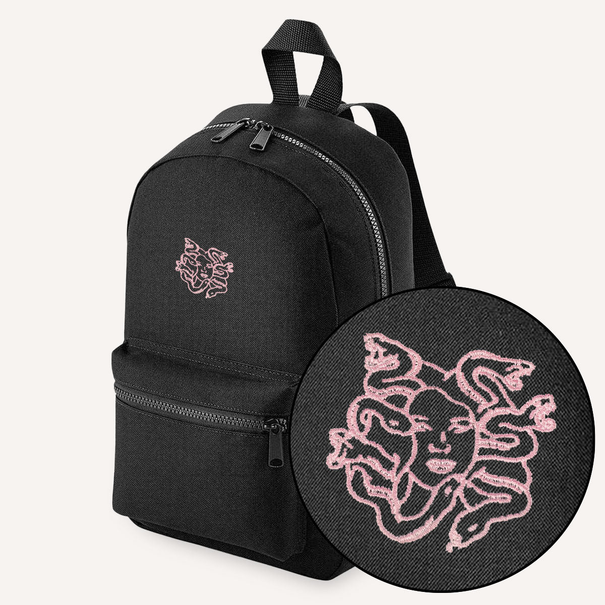 Medusa Embroidered Mini Backpack-Feminist Apparel, Feminist Gift, Feminist Mini Backpack, BG153-The Spark Company