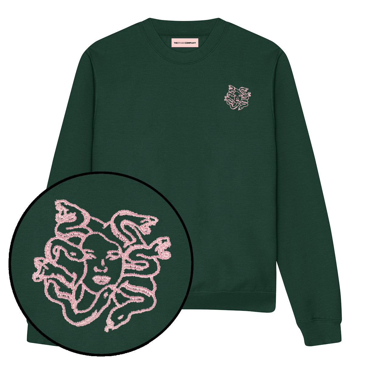 Medusa Embroidery Detail Sweatshirt-Feminist Apparel, Feminist Clothing, Feminist Sweatshirt, JH030-The Spark Company