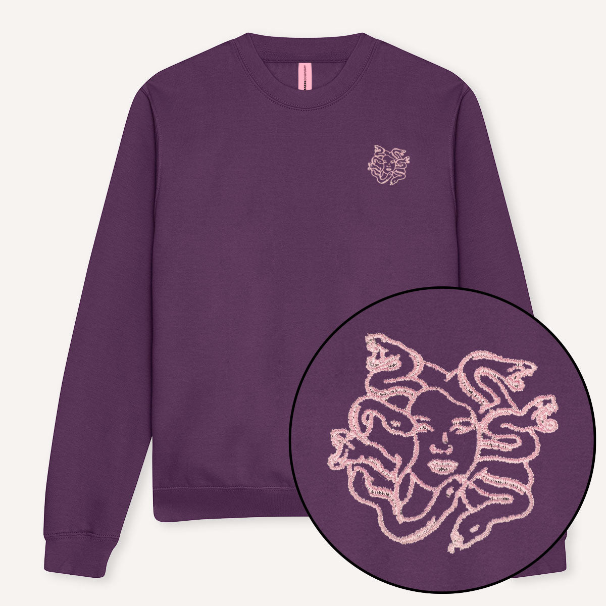 Medusa Embroidery Detail Sweatshirt-Feminist Apparel, Feminist Clothing, Feminist Sweatshirt, JH030-The Spark Company