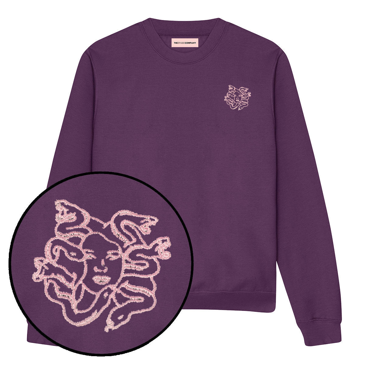 Medusa Embroidery Detail Sweatshirt-Feminist Apparel, Feminist Clothing, Feminist Sweatshirt, JH030-The Spark Company