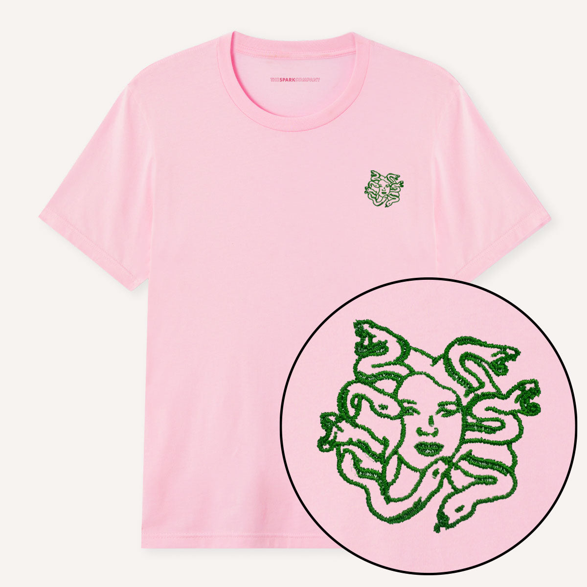 Medusa Embroidery Detail T-Shirt-Feminist Apparel, Feminist Clothing, Feminist T Shirt, BC3001-The Spark Company