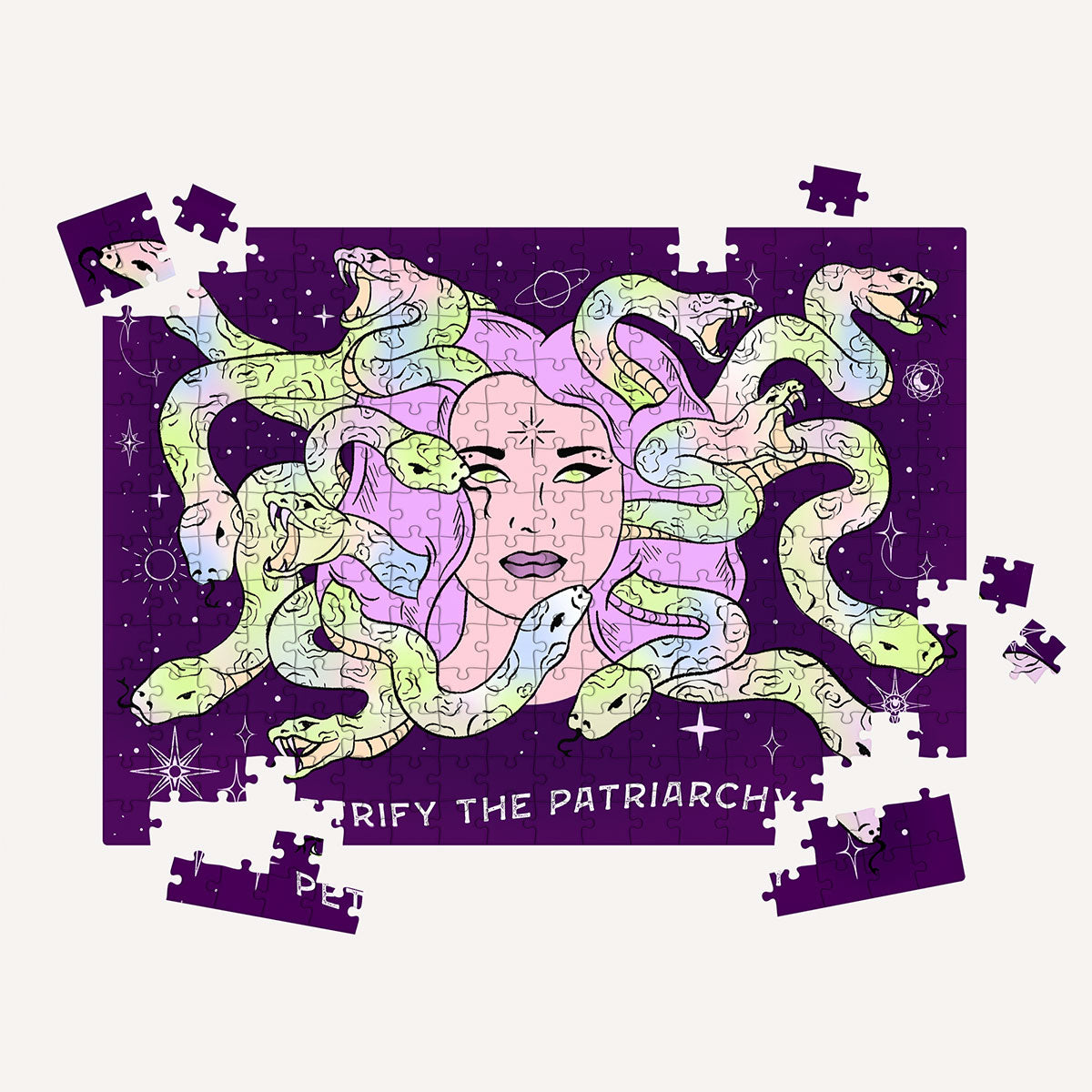 Medusa Jigsaw Puzzle-Feminist Apparel, Feminist Gift, Feminist Jigsaw-The Spark Company