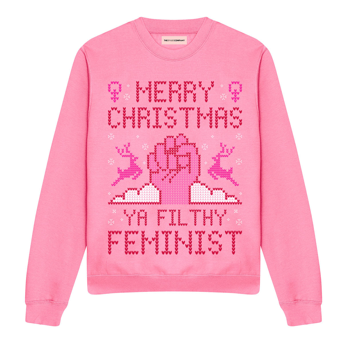 Merry Christmas Ya Filthy Feminist Ugly Christmas Jumper-Feminist Apparel, Feminist Clothing, Feminist Sweatshirt, JH030-The Spark Company