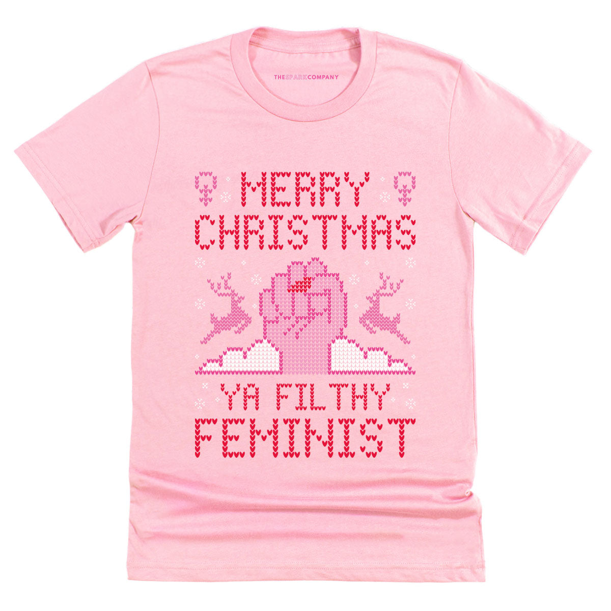 Merry Christmas Ya Filthy Feminist Ugly Christmas T-Shirt-Feminist Apparel, Feminist Clothing, Feminist T Shirt, BC3001-The Spark Company