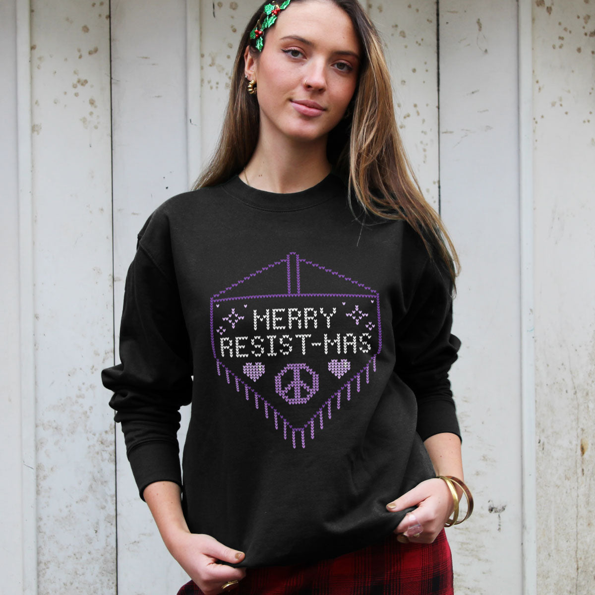 Merry Resist-mas Ugly Christmas Jumper-Feminist Apparel, Feminist Clothing, Feminist Sweatshirt, JH030-The Spark Company