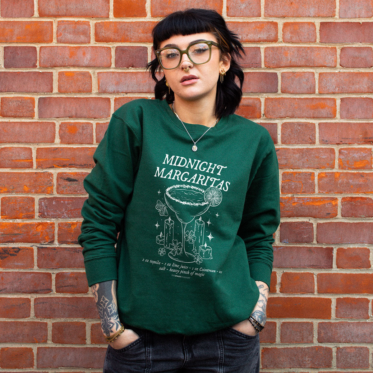 Midnight Margaritas Sweatshirt-Feminist Apparel, Feminist Clothing, Feminist Sweatshirt, JH030-The Spark Company