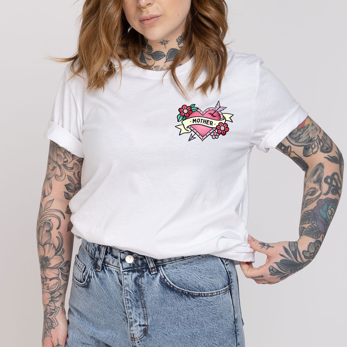 Mother Heart T-Shirt-Feminist Apparel, Feminist Clothing, Feminist T Shirt, BC3001-The Spark Company