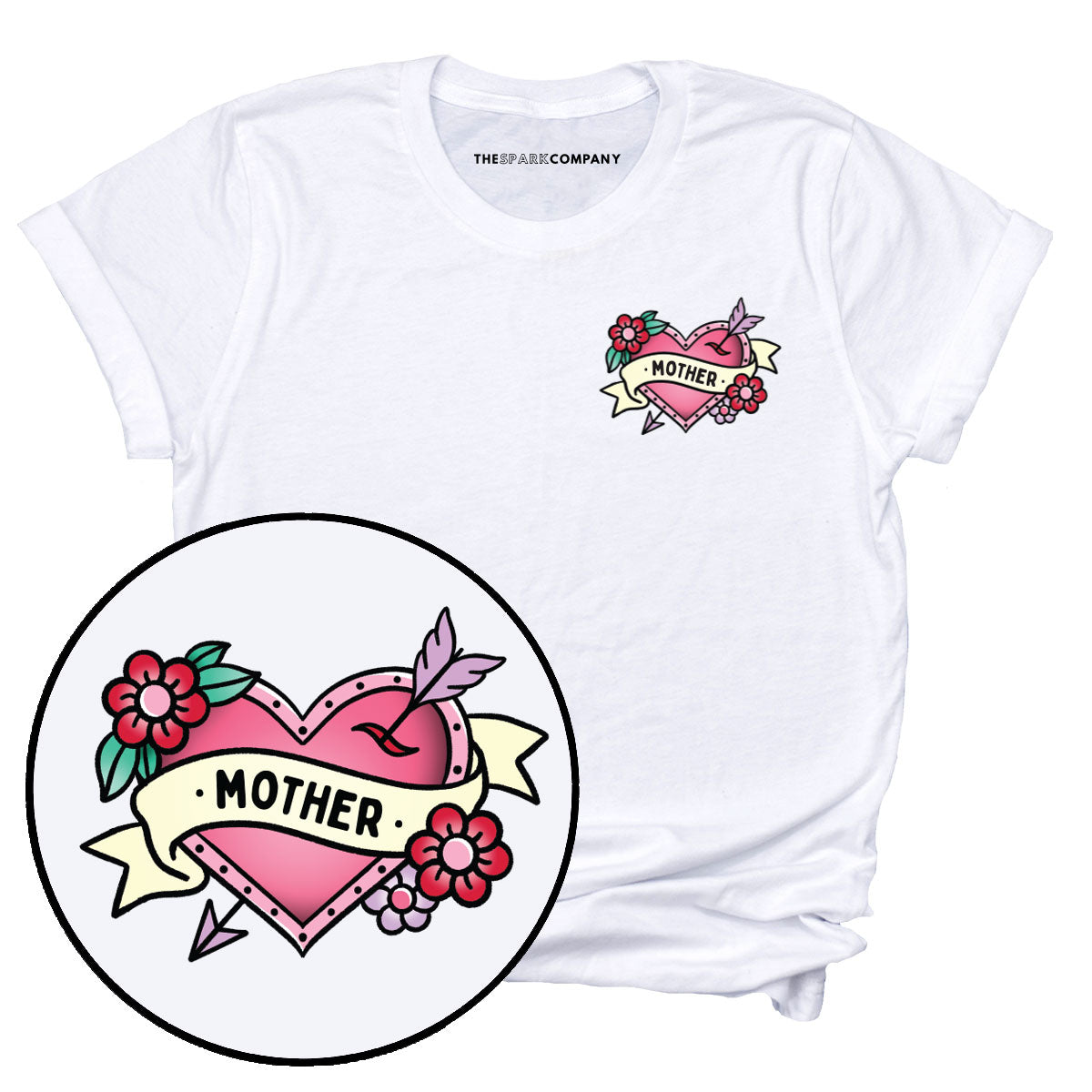 Mother Heart T-Shirt-Feminist Apparel, Feminist Clothing, Feminist T Shirt, BC3001-The Spark Company