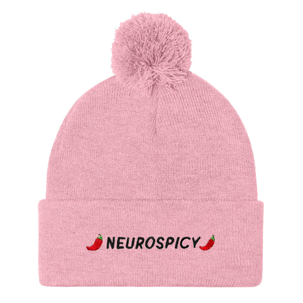 Neurospicy Embroidered Pom Pom Beanie Hat-Feminist Apparel, Feminist Gift, Feminist Beanie Hat BB426-The Spark Company