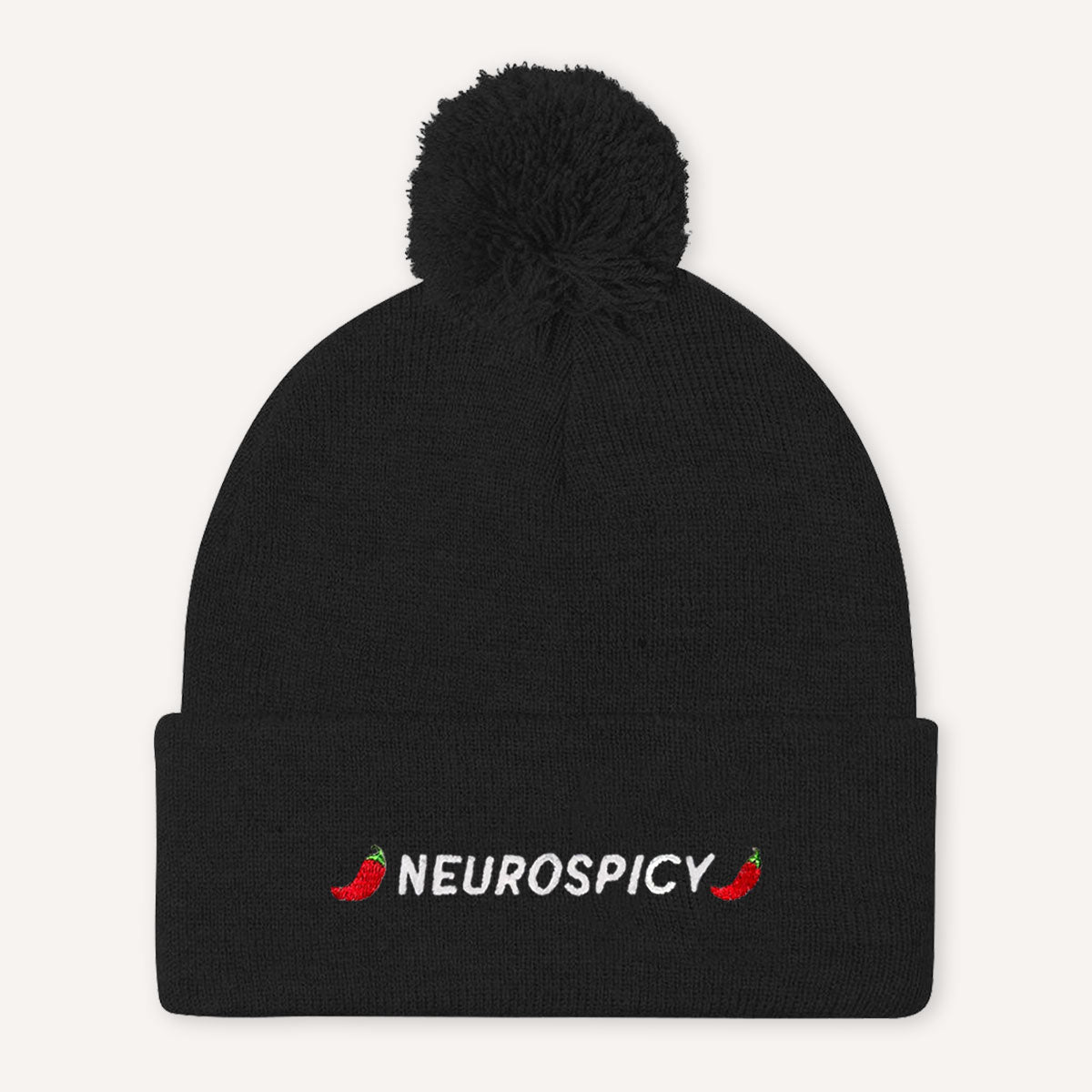 Neurospicy Embroidered Pom Pom Beanie Hat-Feminist Apparel, Feminist Gift, Feminist Beanie Hat BB426-The Spark Company