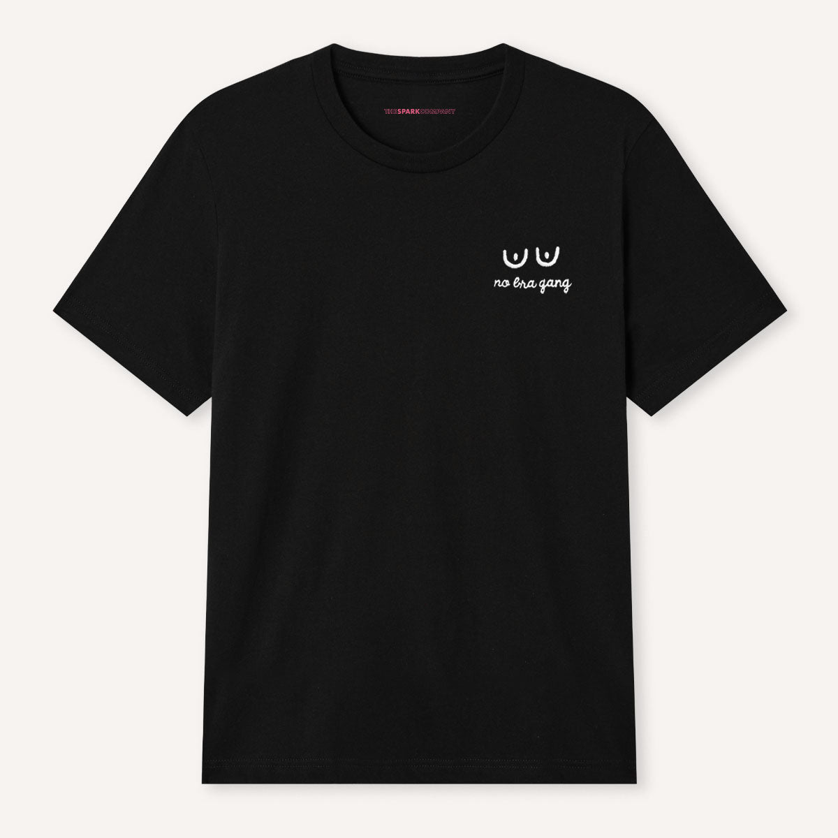 No Bra Gang Embroidered T-Shirt-Feminist Apparel, Feminist Clothing, Feminist T Shirt-The Spark Company