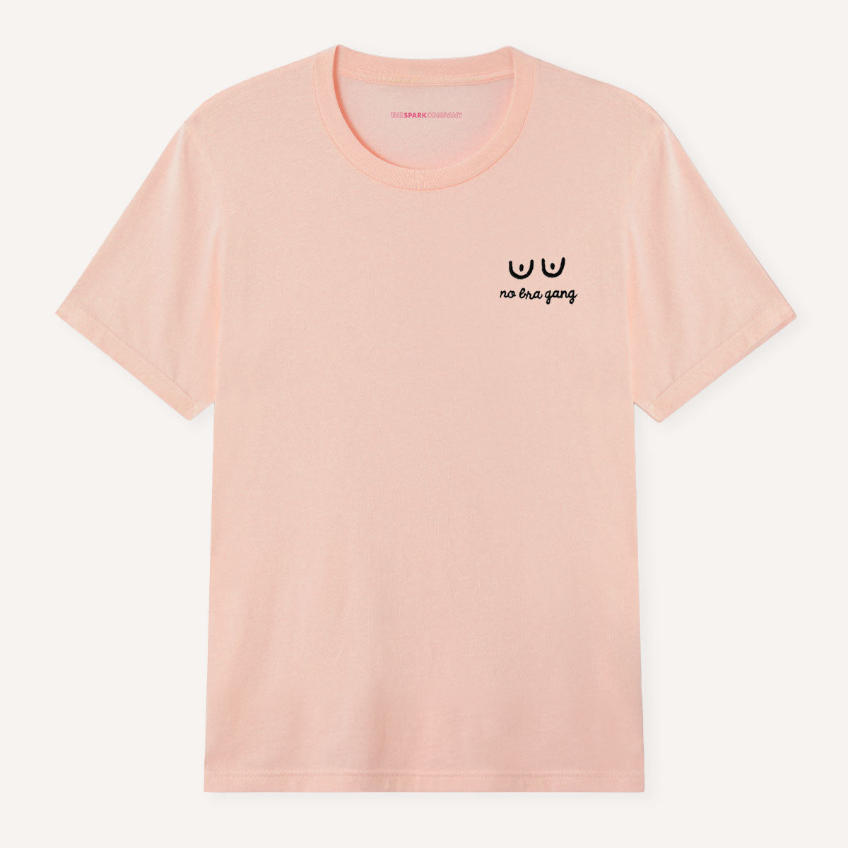 No Bra Gang Embroidered T-Shirt-Feminist Apparel, Feminist Clothing, Feminist T Shirt-The Spark Company