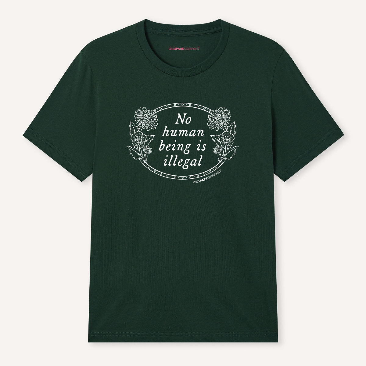 No Human Being Is Illegal T-Shirt-Feminist Apparel, Feminist Clothing, Feminist T Shirt, BC3001-The Spark Company