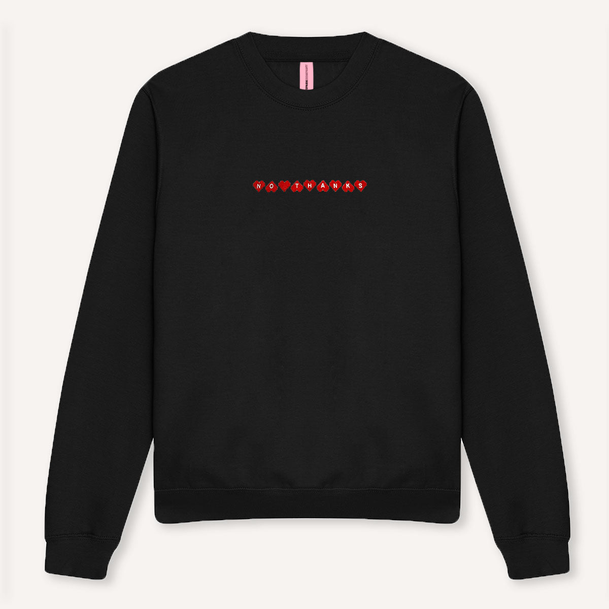 No Thanks Embroidered Sweatshirt-Feminist Apparel, Feminist Clothing, Feminist Sweatshirt, JH030-The Spark Company