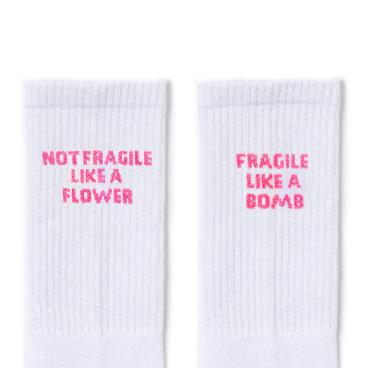 Not Fragile Like A Flower, Fragile Like A Bomb Socks-Feminist Apparel, Feminist Clothing, Feminist Socks-The Spark Company