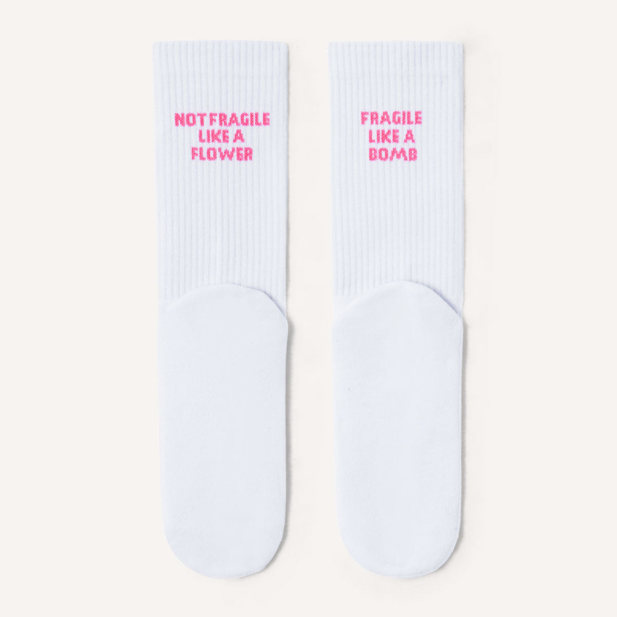 Not Fragile Like A Flower, Fragile Like A Bomb Socks-Feminist Apparel, Feminist Clothing, Feminist Socks-The Spark Company