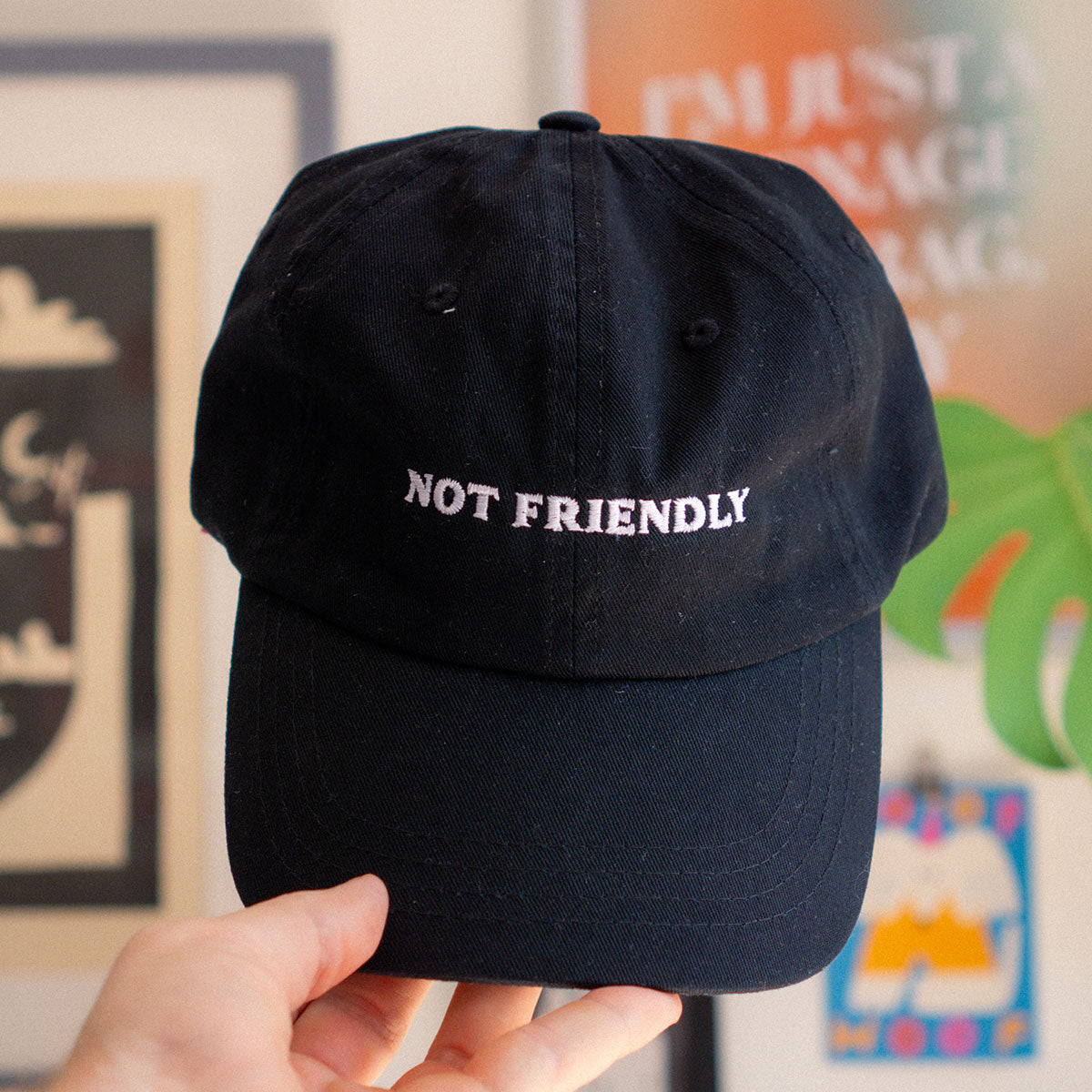 Not Friendly Slogan Cap-Feminist Apparel, Feminist Gift, Slogan Cap, BC653-The Spark Company