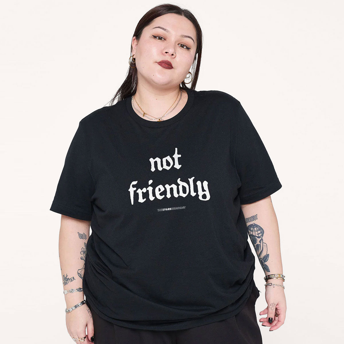 Not Friendly T-Shirt-Feminist Apparel, Feminist Clothing, Feminist T Shirt, BC3001-The Spark Company