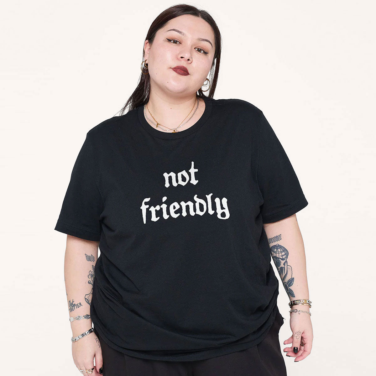 Not Friendly T-Shirt-Feminist Apparel, Feminist Clothing, Feminist T Shirt, BC3001-The Spark Company