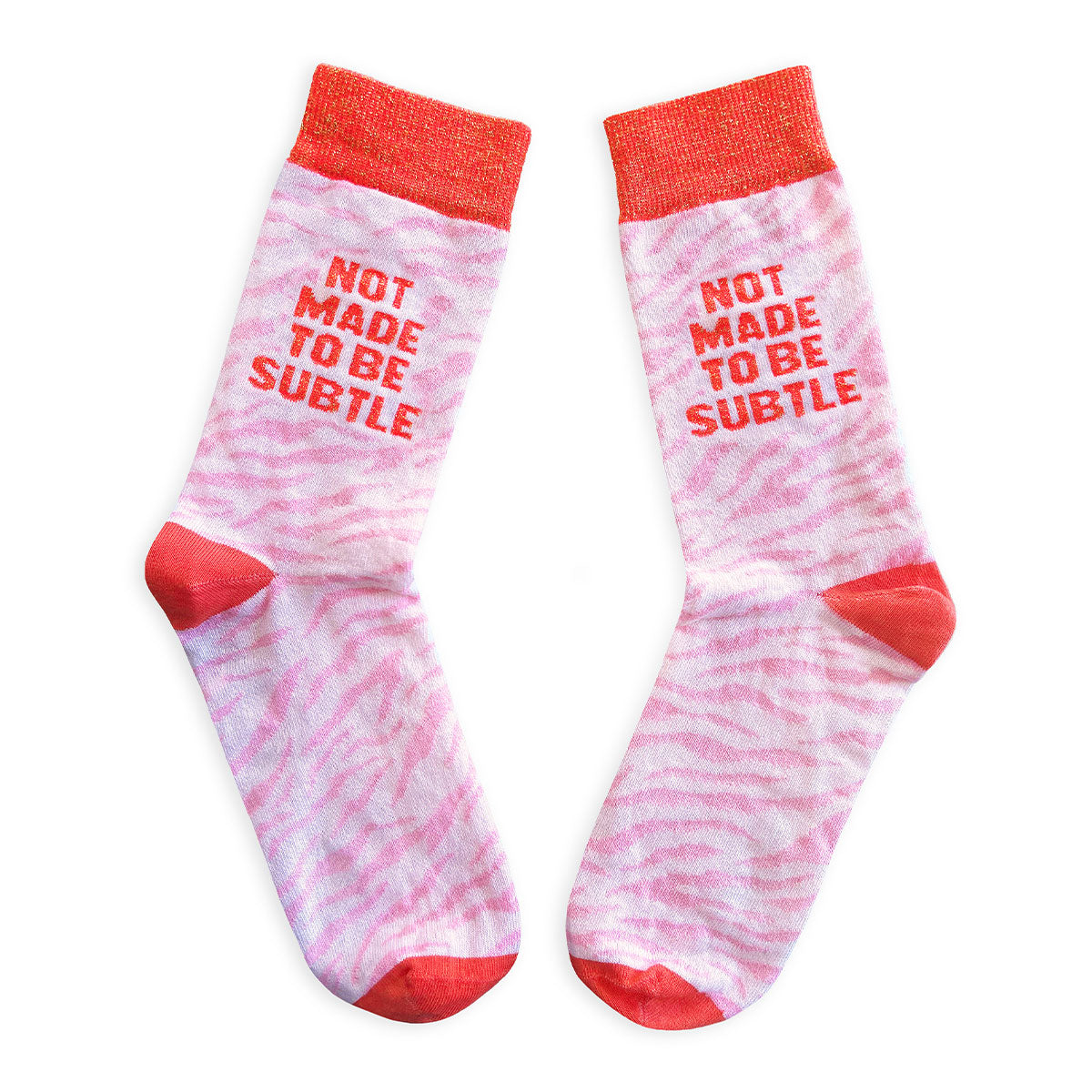 Not Made To Be Subtle Glitter Socks-Feminist Apparel, Feminist Clothing, Feminist Socks-The Spark Company
