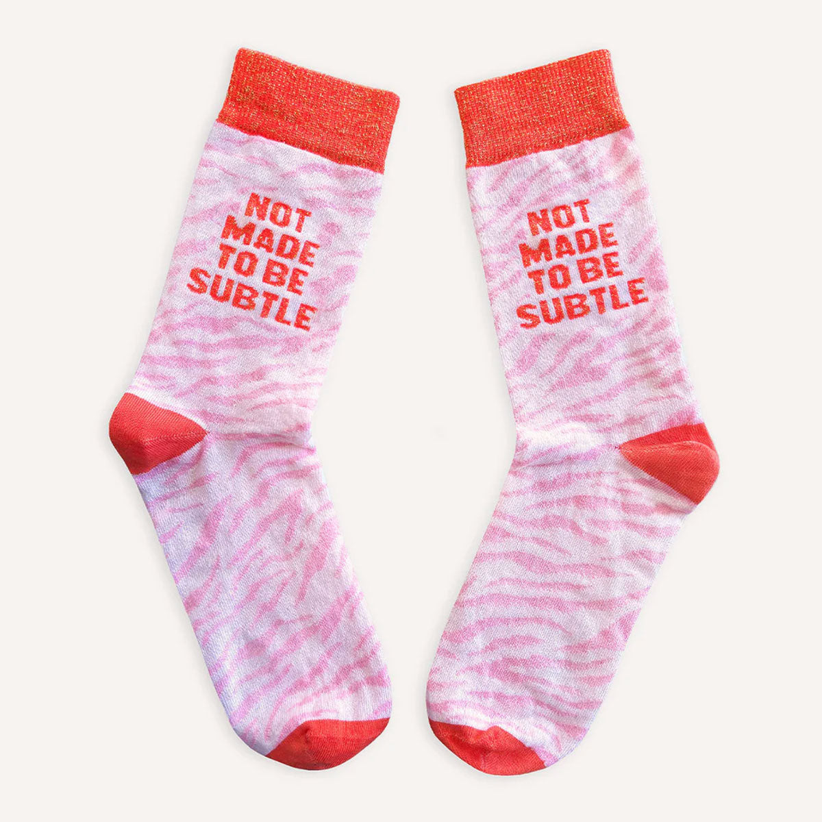 Not Made To Be Subtle Glitter Socks-Feminist Apparel, Feminist Clothing, Feminist Socks-The Spark Company