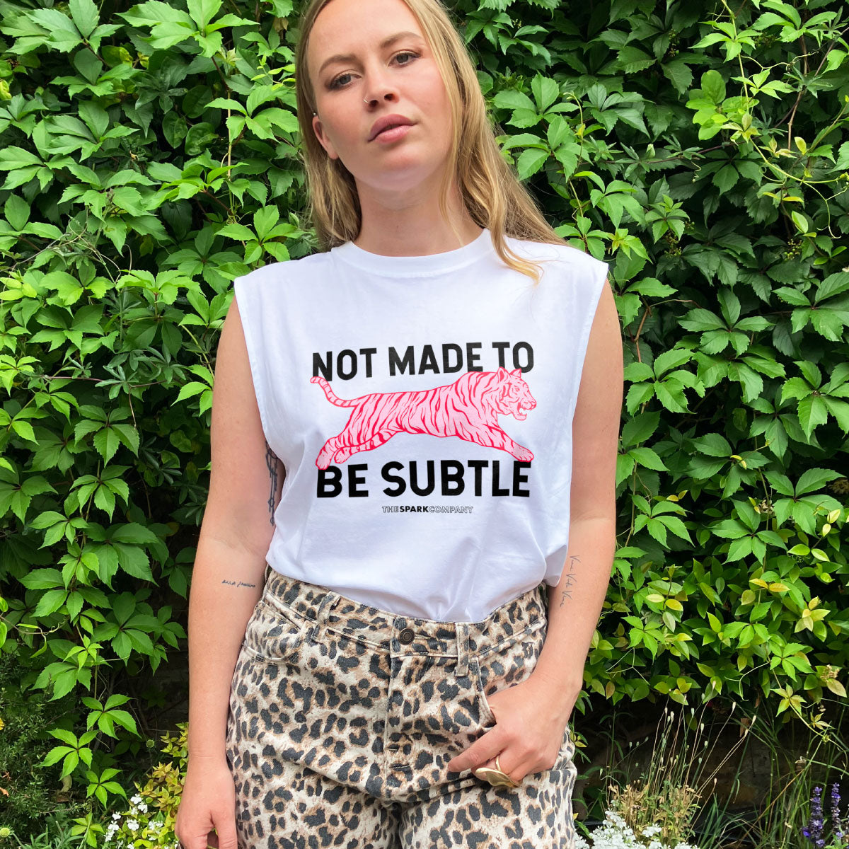 Not Made To Be Subtle Sleeveless T-Shirt-Feminist Apparel, Feminist Clothing, Feminist Sleeveless T Shirt, EP01S-The Spark Company