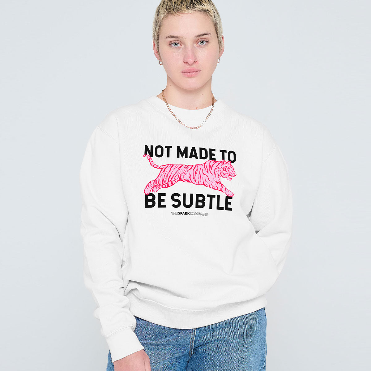 Not Made To Be Subtle Sweatshirt-Feminist Apparel, Feminist Clothing, Feminist Sweatshirt, JH030-The Spark Company