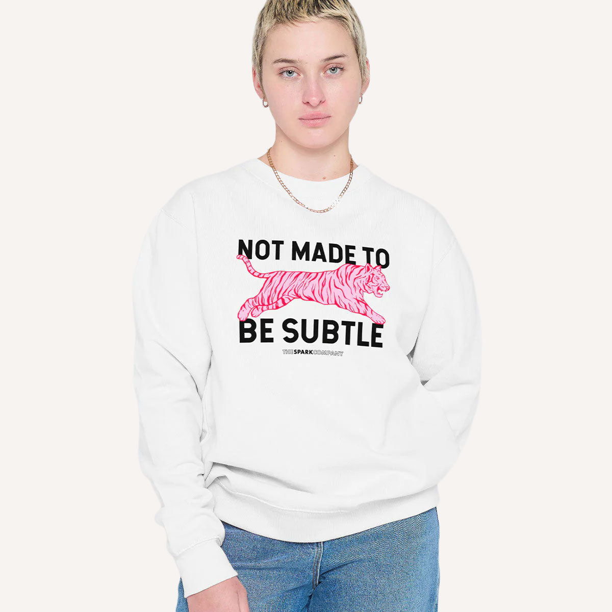 Not Made To Be Subtle Sweatshirt-Feminist Apparel, Feminist Clothing, Feminist Sweatshirt, JH030-The Spark Company