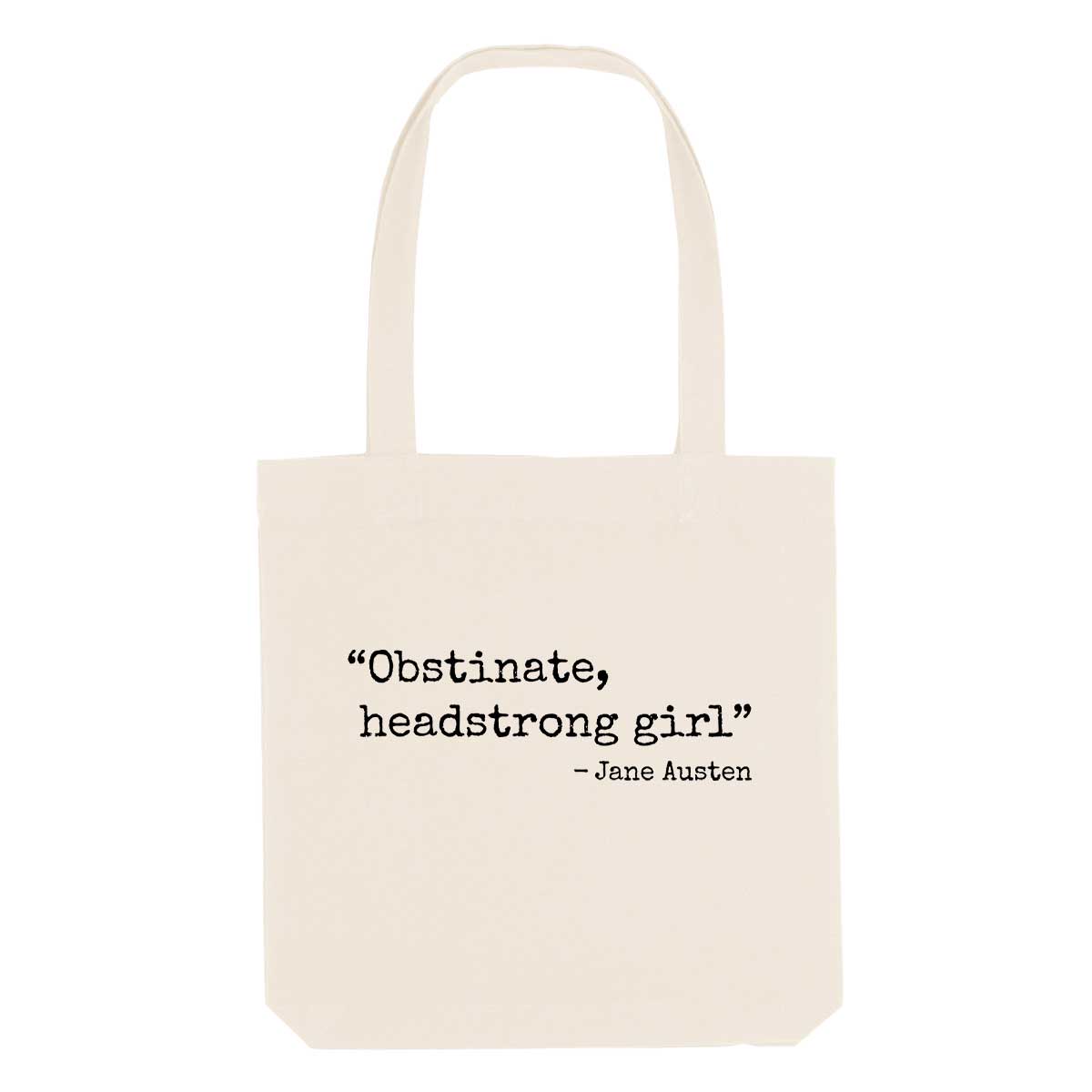 Obstinate Headstrong Girl Strong As Hell Tote Bag-Feminist Apparel, Feminist Gift, Feminist Tote Bag-The Spark Company